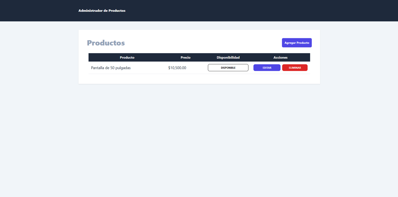 Administrador de Productos PERN