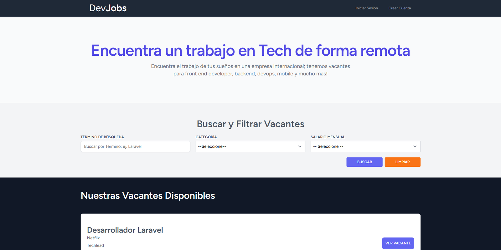DevJobs con Laravel