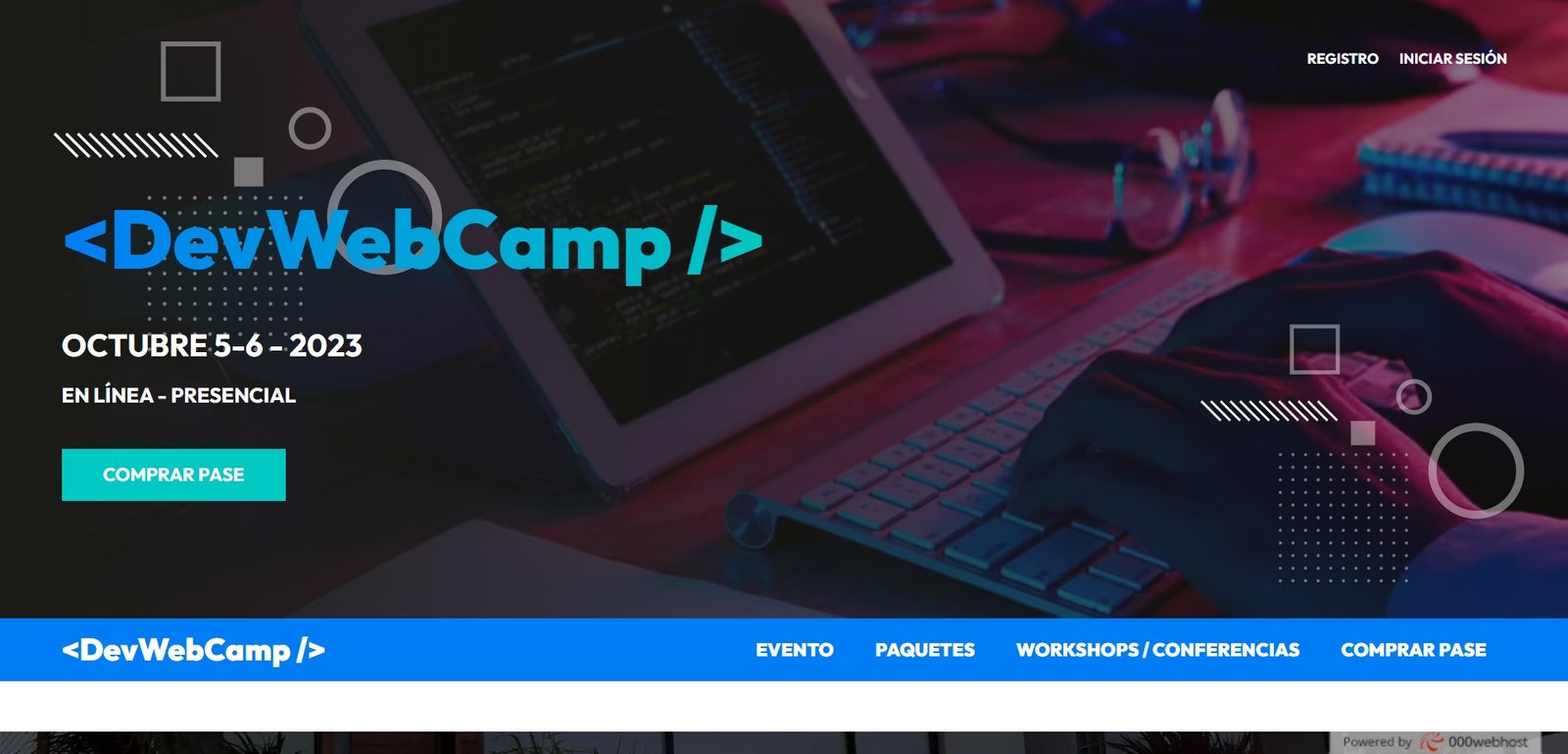 Sitio web DevWebCamp